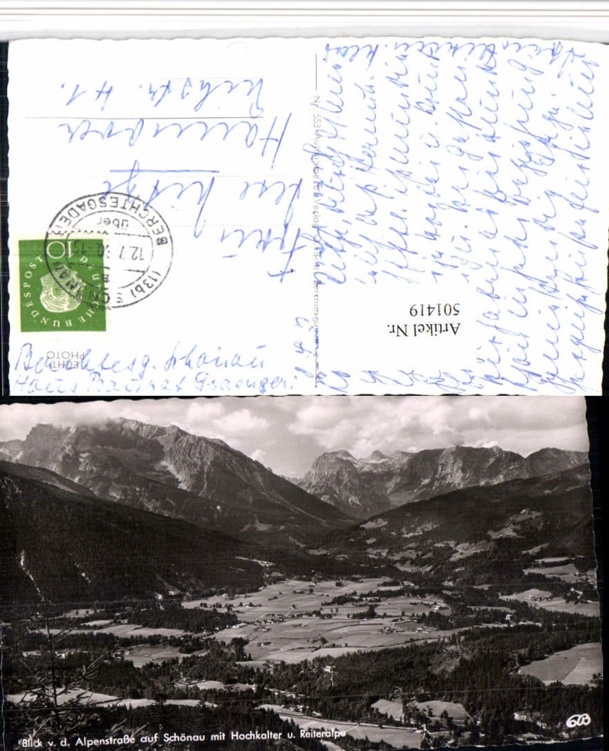 501419,Blick von d. Alpenstraße auf Schönau m. Hochkalter Bergkulisse