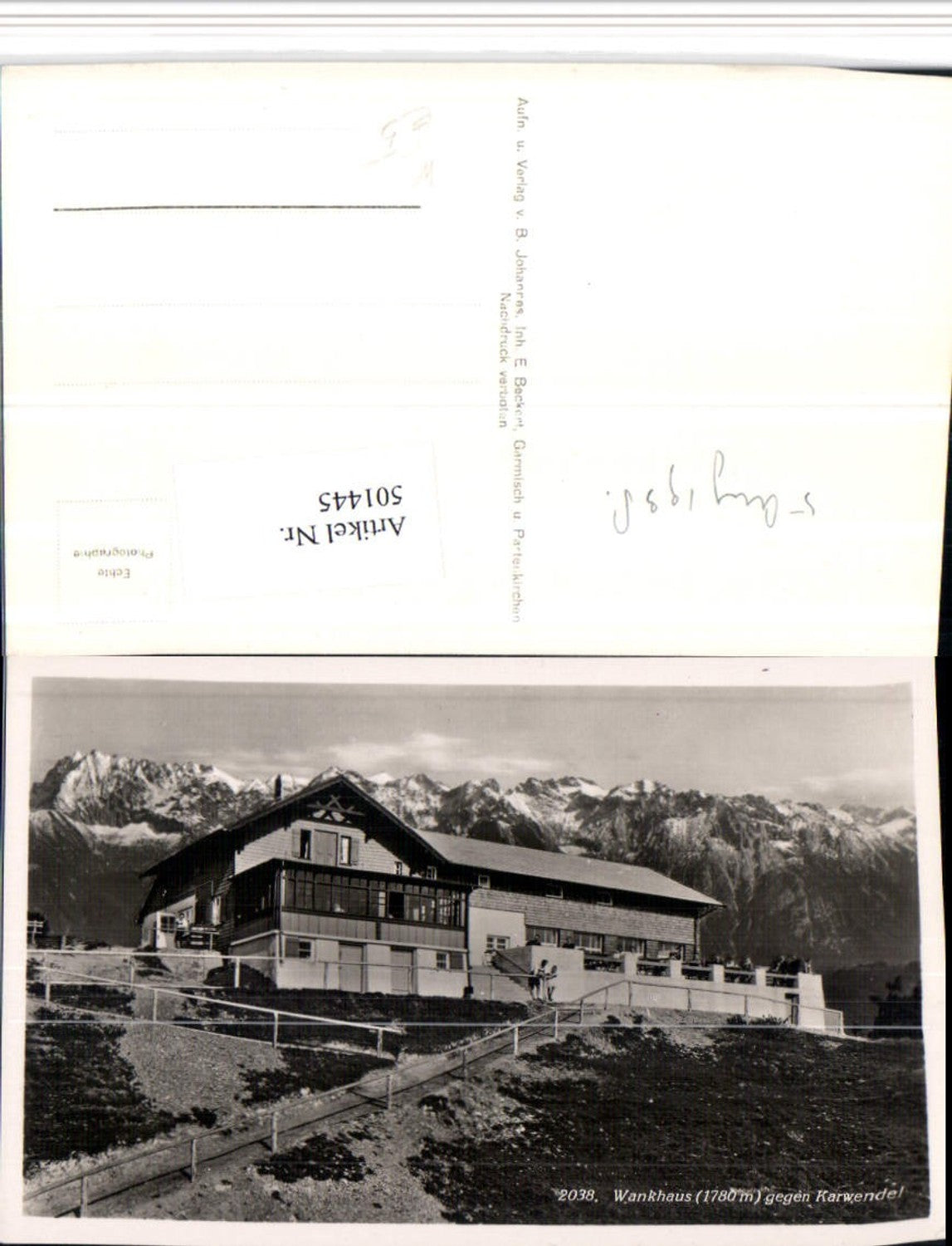 501445,Wankhaus b. Garmisch-Partenkirchen geg. Karwendel Bergkulisse