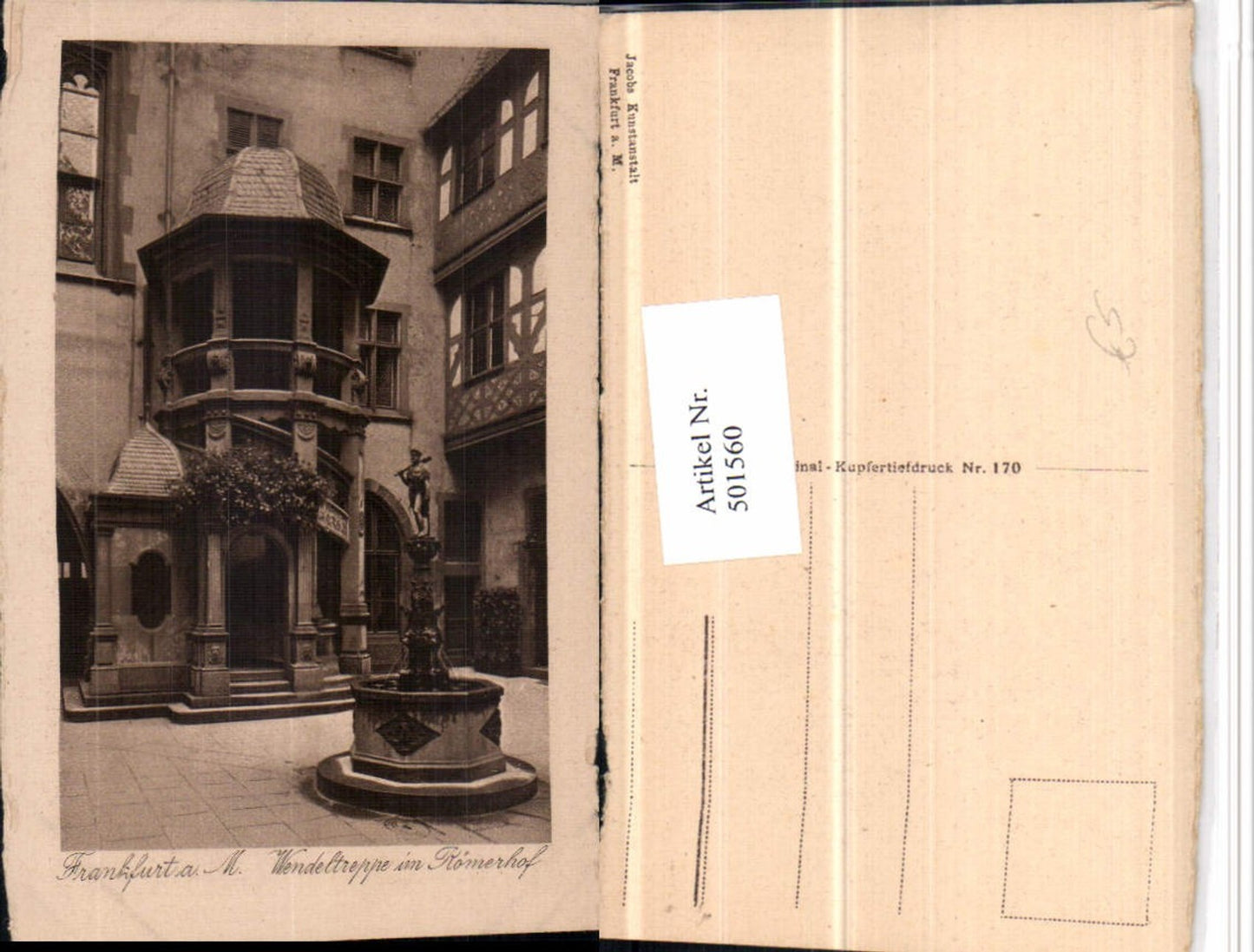 501560,Frankfurt am Main Römerhof Wendeltreppe Brunnen