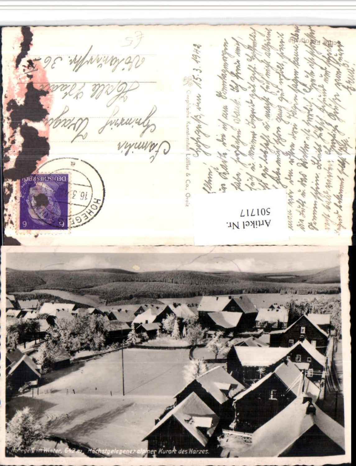 501717,Hohegeiß im Harz Teilansicht Winterbild
