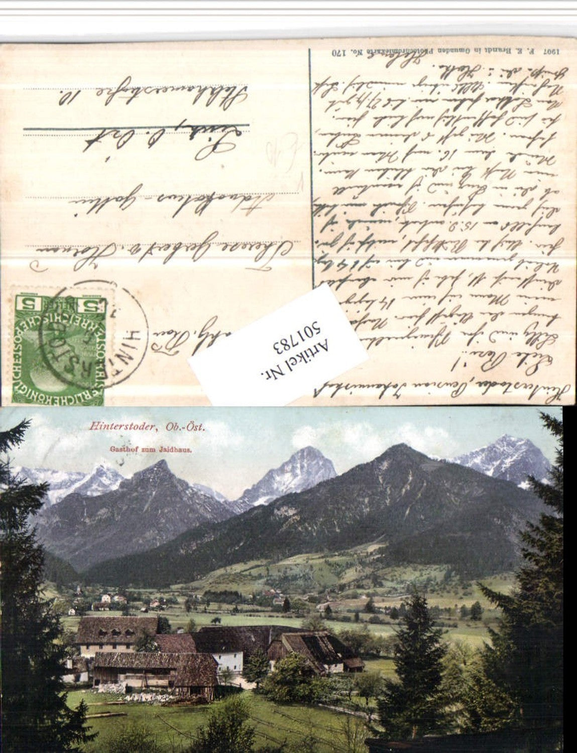 501783,Hinterstoder Gasthof zum Jaidhaus Bergkulisse pub Brandt 170