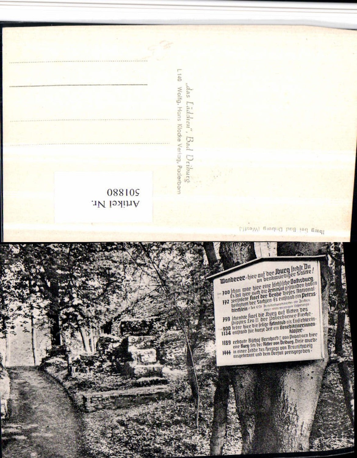 501880,Iburg b. Bad Driburg Partie Tafel