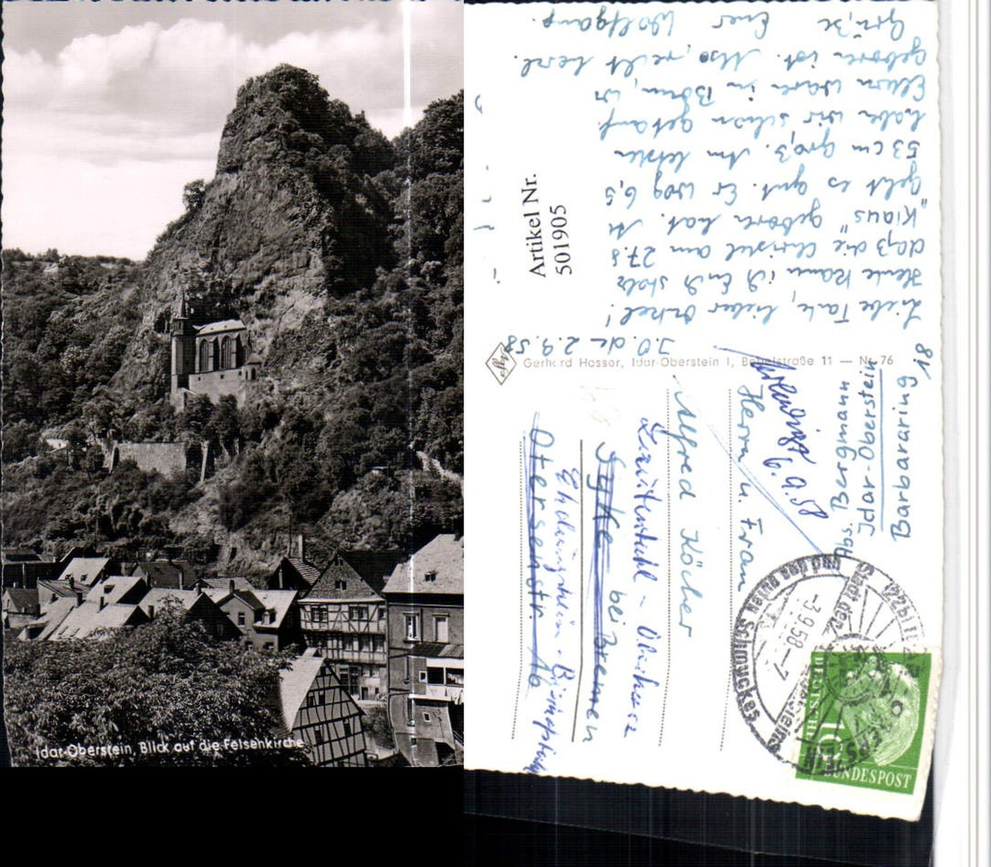 501905,Idar-Oberstein Teilansicht m. Felsenkirche Kirche