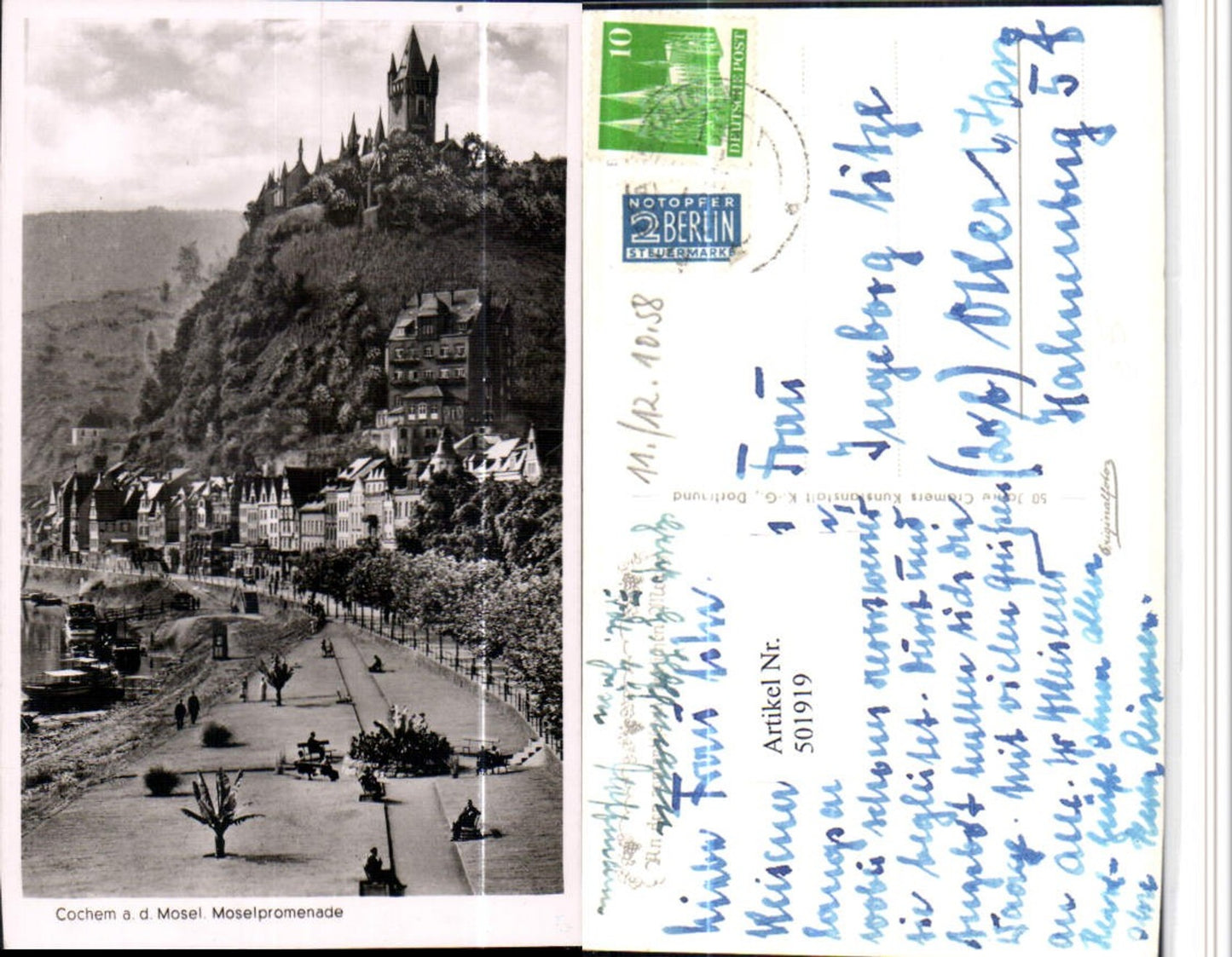 501919,Cochem an d. Mosel Moselpromenade Teilansicht Burg