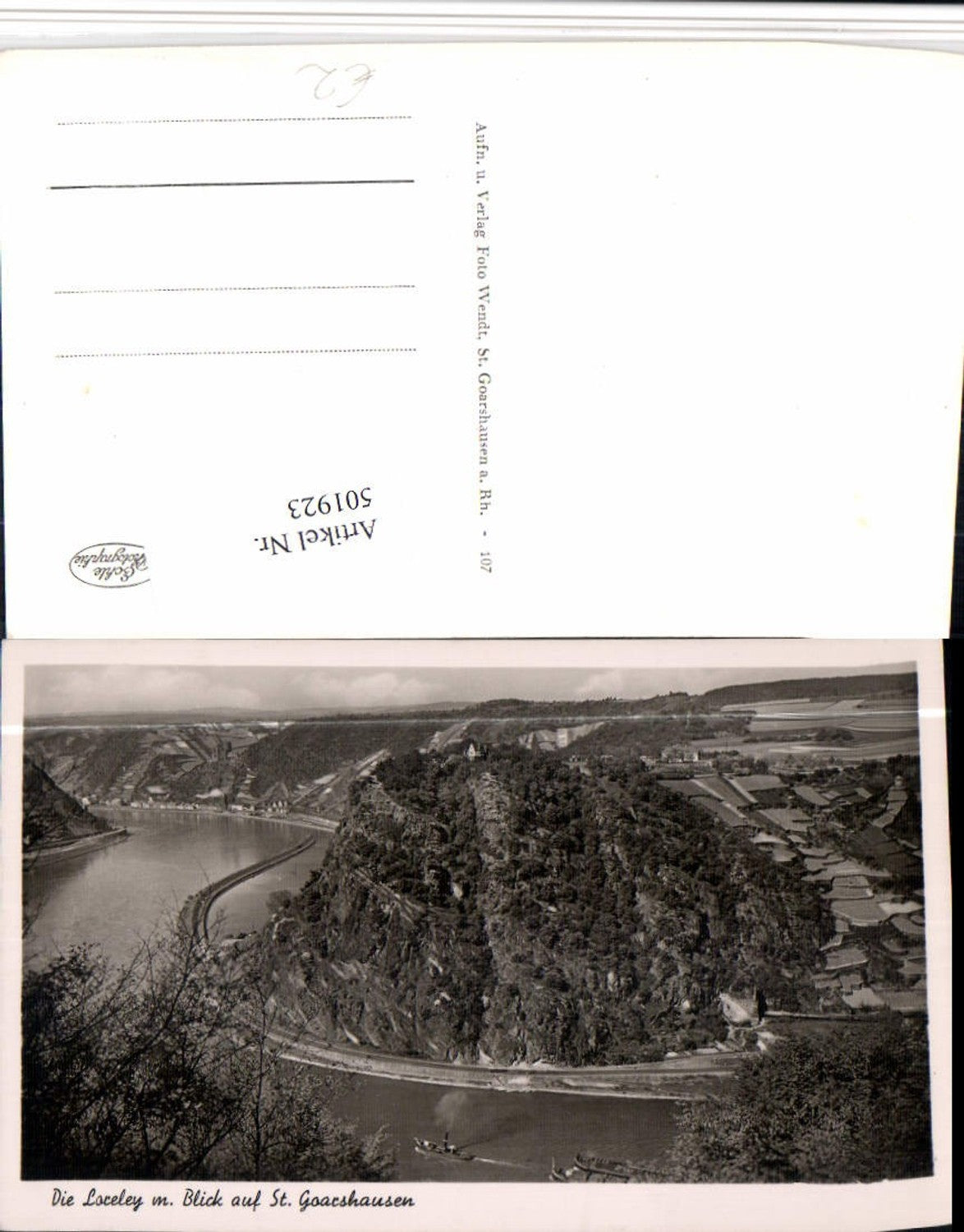 501923,Loreley Felsen m. Blick auf St. Goarshausen