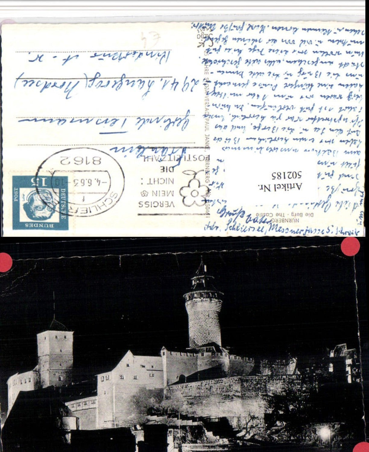 502185,Nürnberg Burg b. Nacht Turm