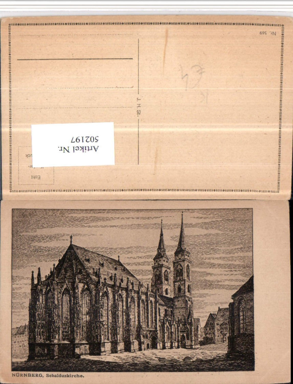 502197,Künstler AK Nürnberg Sebalduskirche Kirche