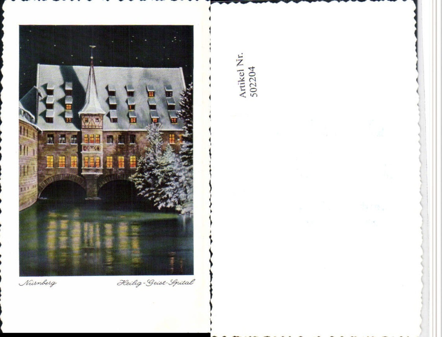 502204,Künstler AK Nürnberg Heilig-Geist-Spital Winterbild