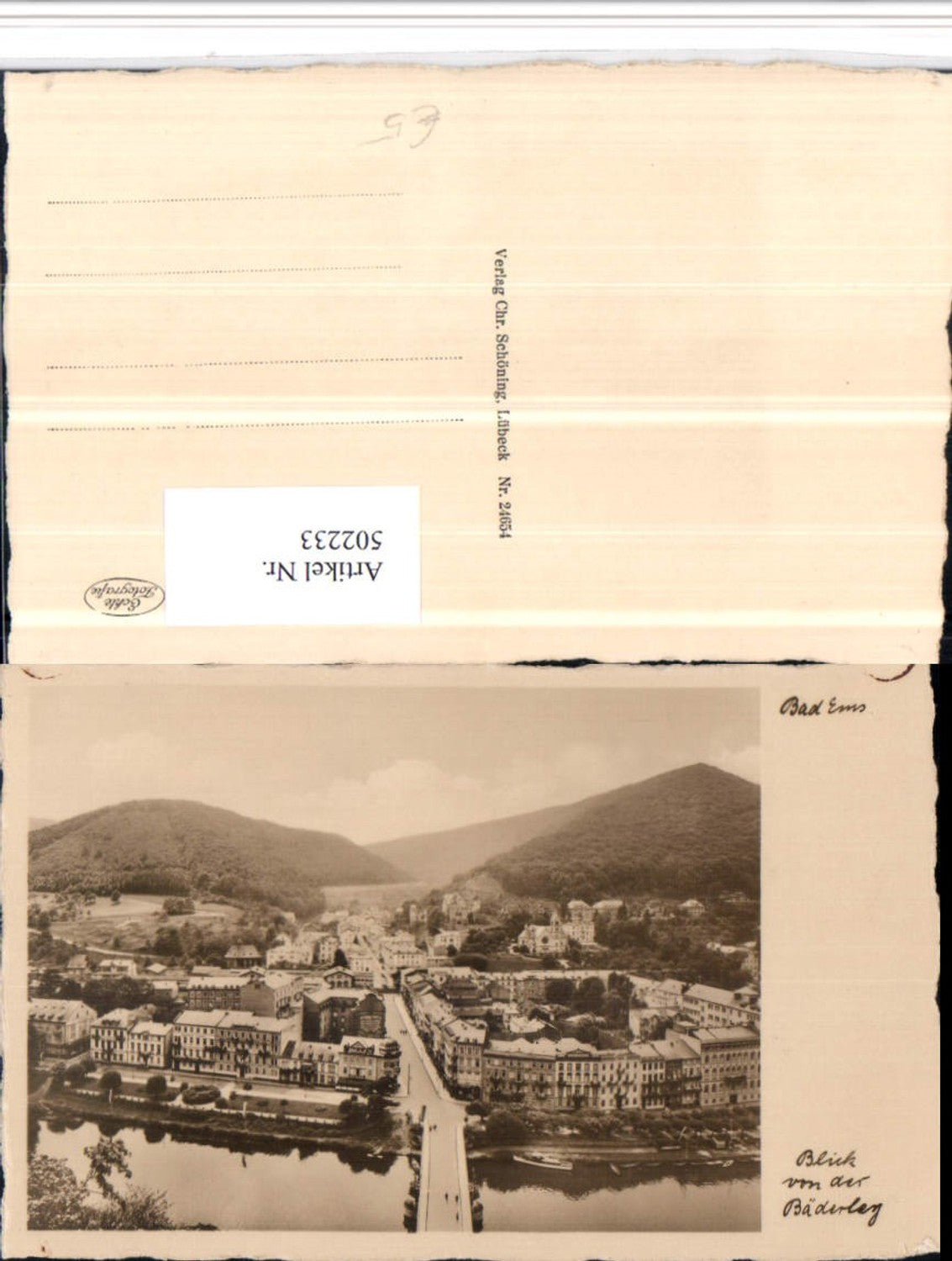 502233,Bad Ems Teilansicht von d. Bäderlei Brücke