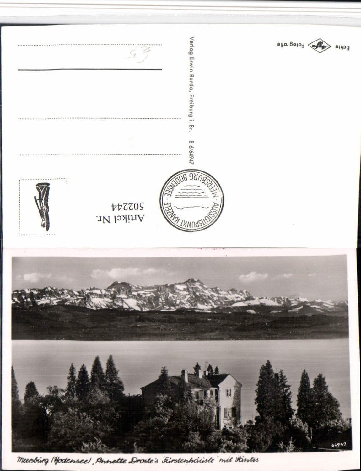 502244,Meersburg am Bodensee Annette Drostes Fürstenhäusle Bergkulisse