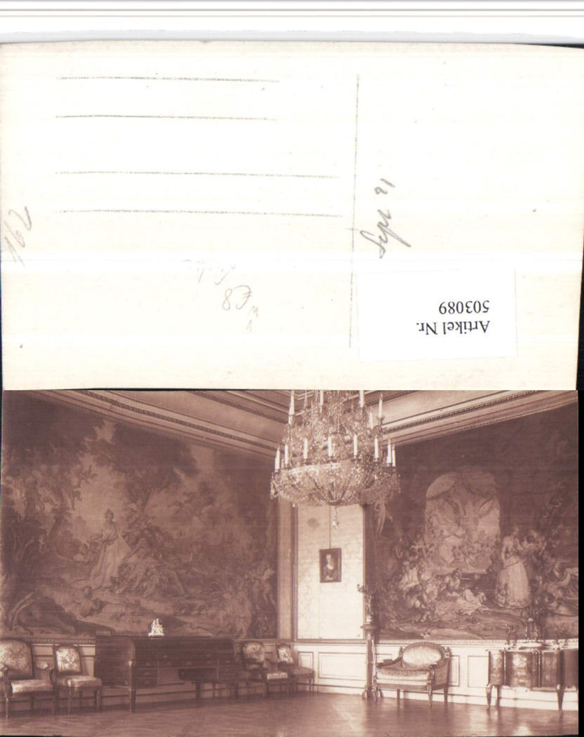 503089,Fotokunst G. Pettendorfer München Schloss Ansbach Luster Kommode