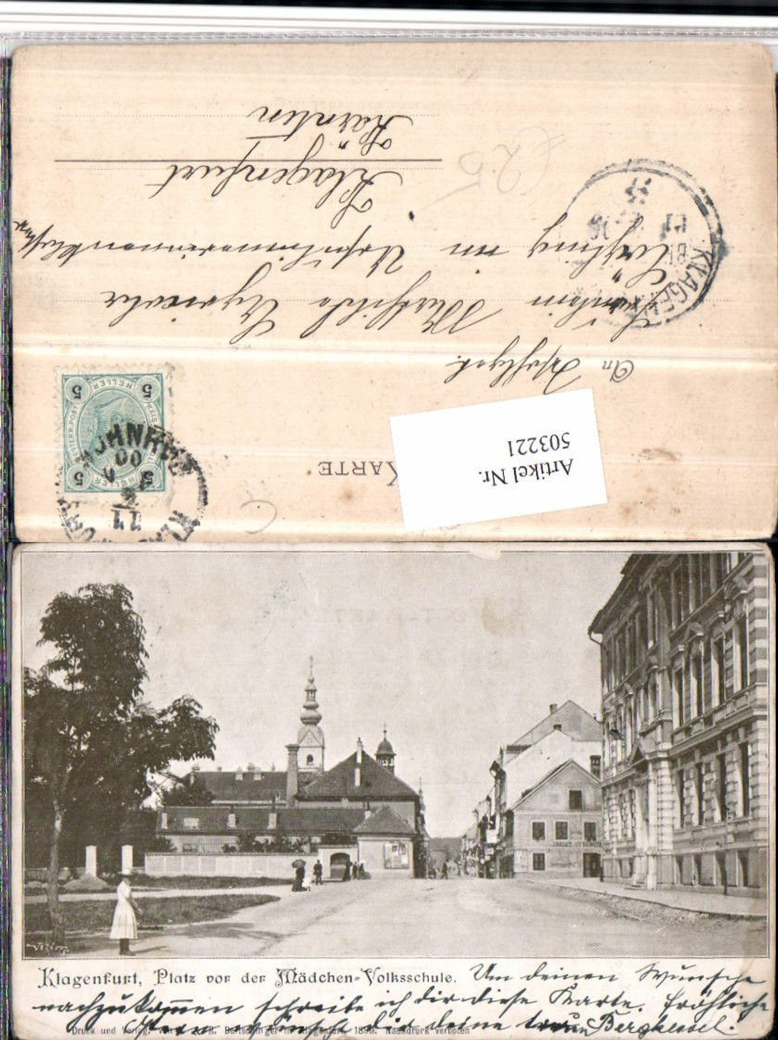503221,Klagenfurt am Wörthersee Platz vor der Mädchen-Volksschule