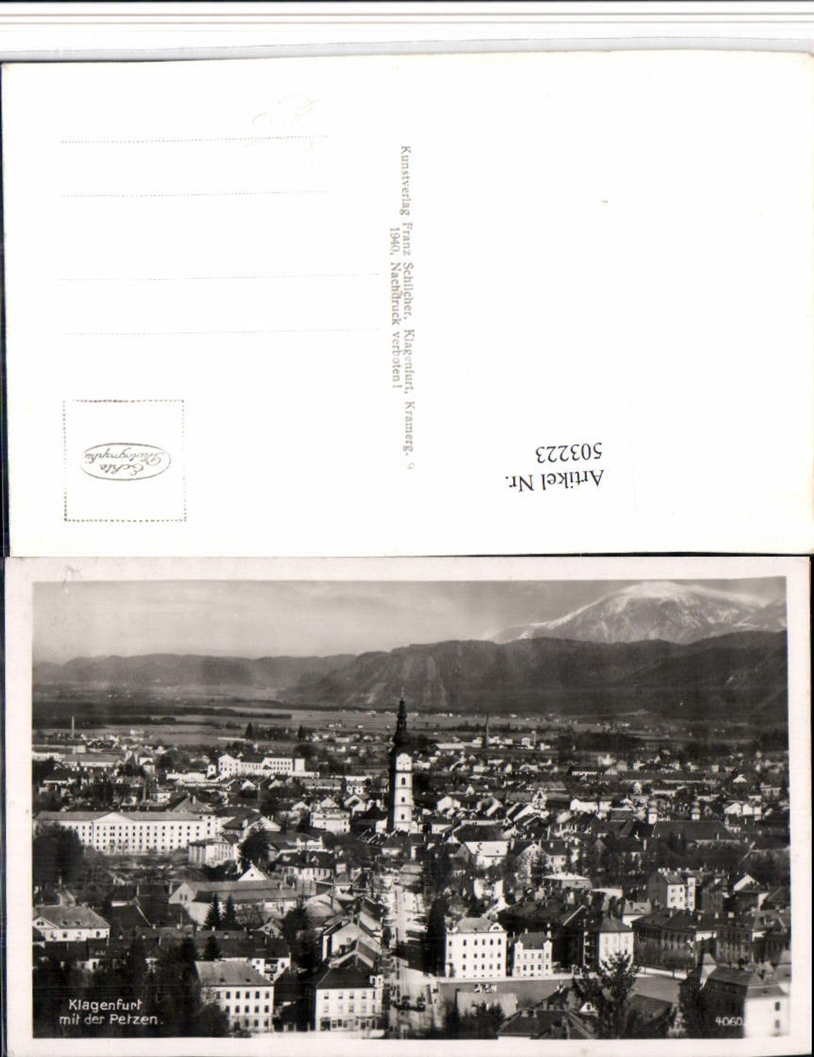 503223,Klagenfurt am Wörthersee Teilansicht m. Petzen pub F. Schilcher 4060