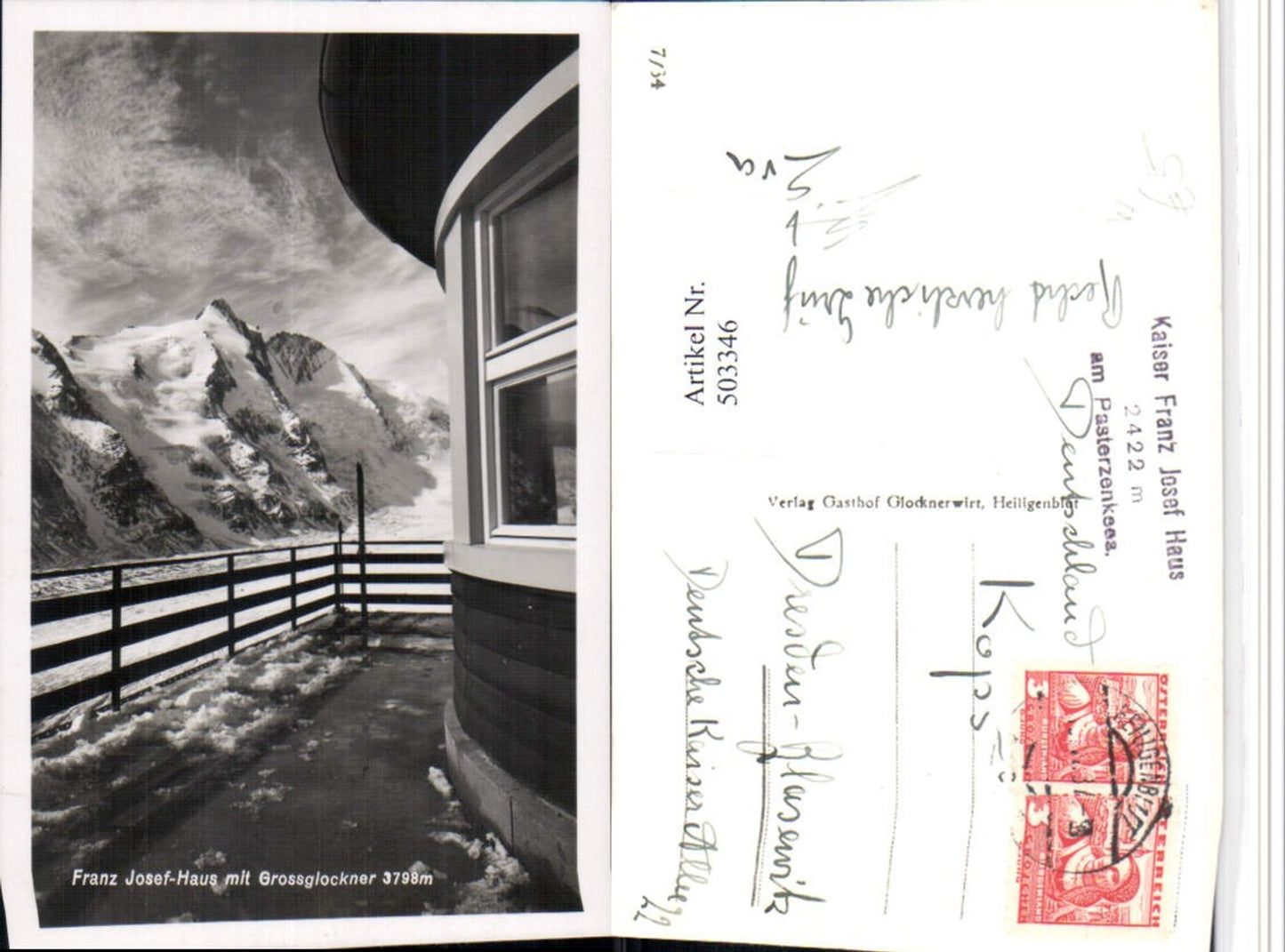 503346,Franz Josef-Haus m. Großglockner b. Heiligenblut Bergkulisse
