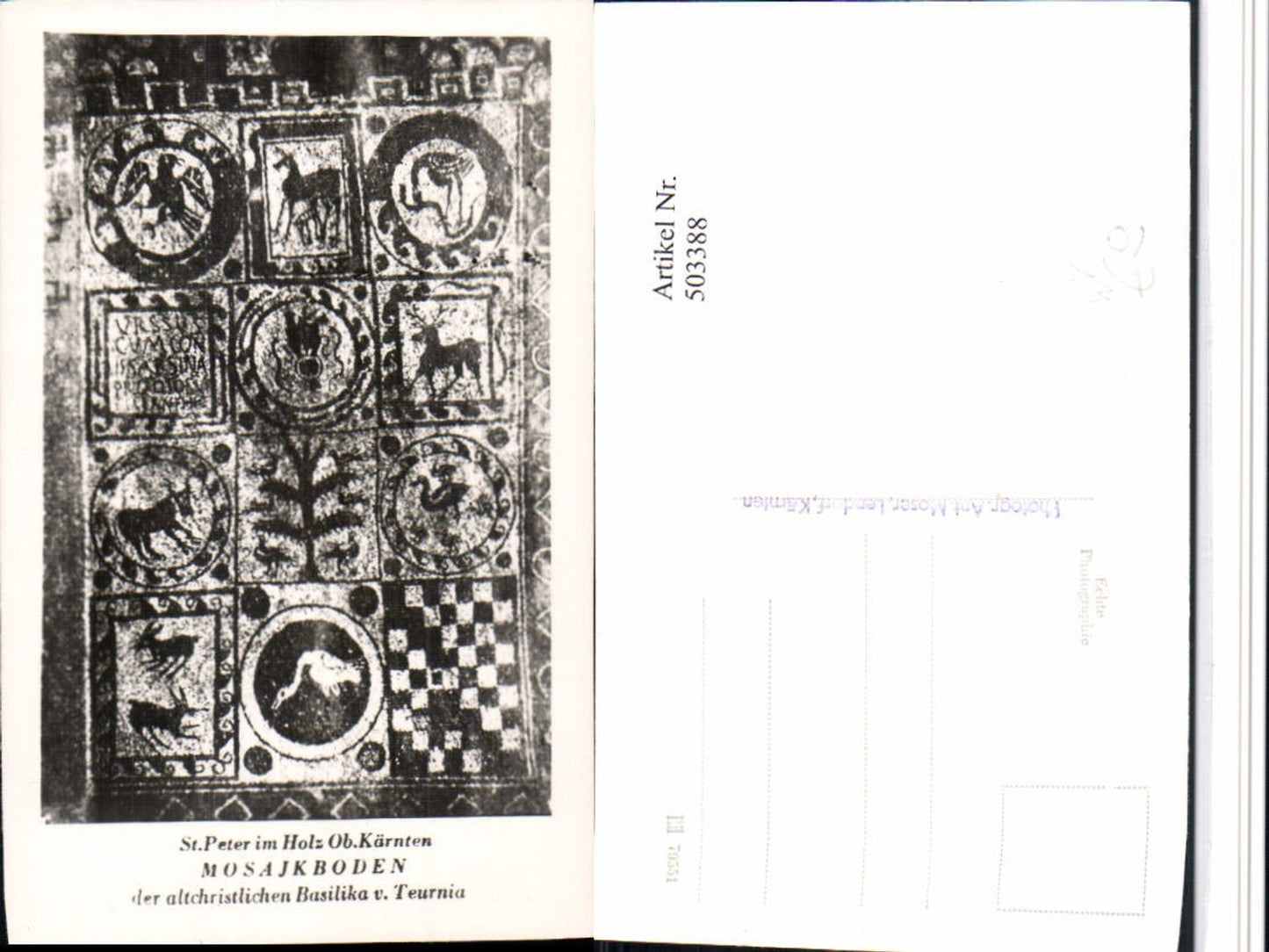 503388,Lendorf Teurina Kirche St. Peter im Holz Mosaikboden pub Ant. Moser