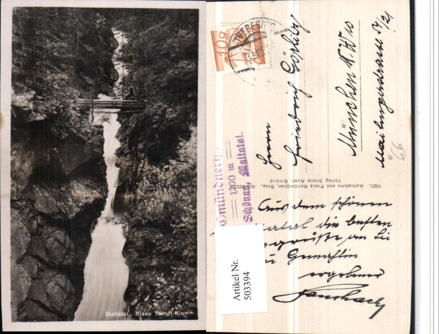 503394,Maltatal b. Malta Blaue Tumpf-Klamm Wasserfall