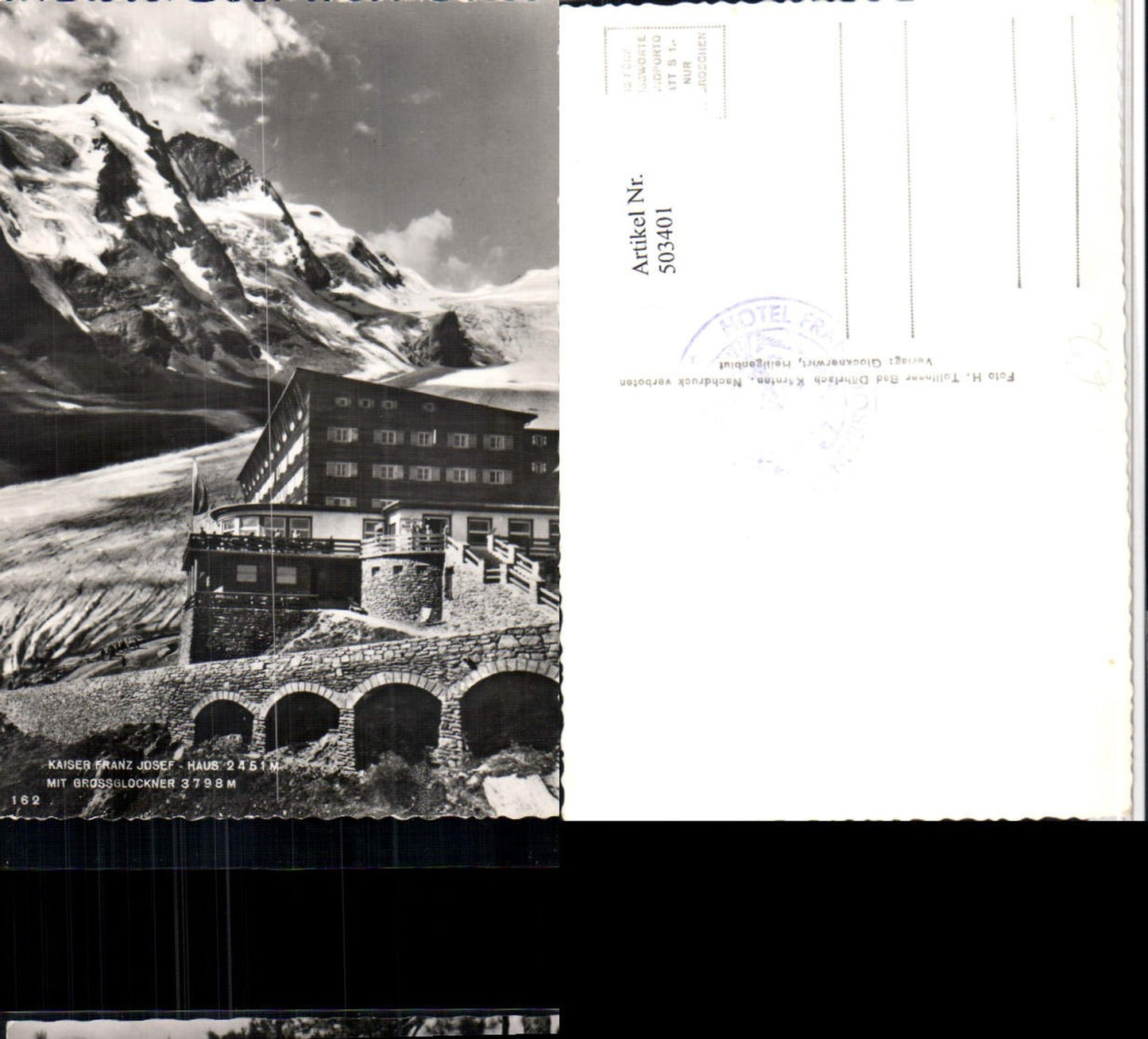 503401,Kaiser Franz-Josef-Haus b. Heiligenblut m. Großglockner Bergkulisse