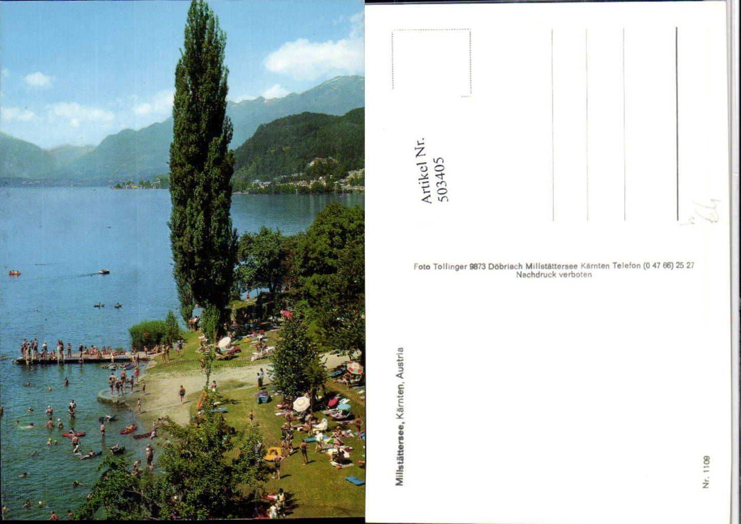 503405,Millstättersee See b. Millstatt Strandbad Bergkulisse