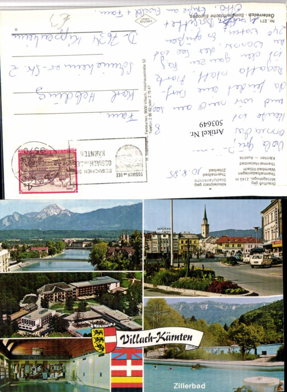 503649,Villach Teilansicht Brücke Zillerbad Thermalbad Mehrbildkarte