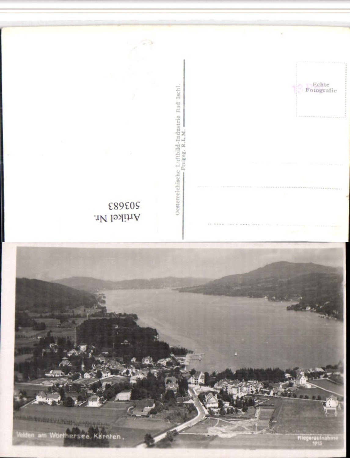 503683,Velden am Wörthersee Totale Fliegeraufnahme 1915