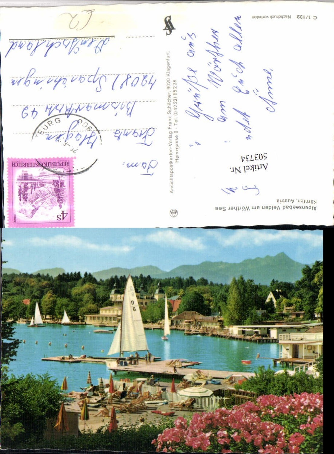 503734,Velden am Wörthersee Strandbad Segelboote Schloss