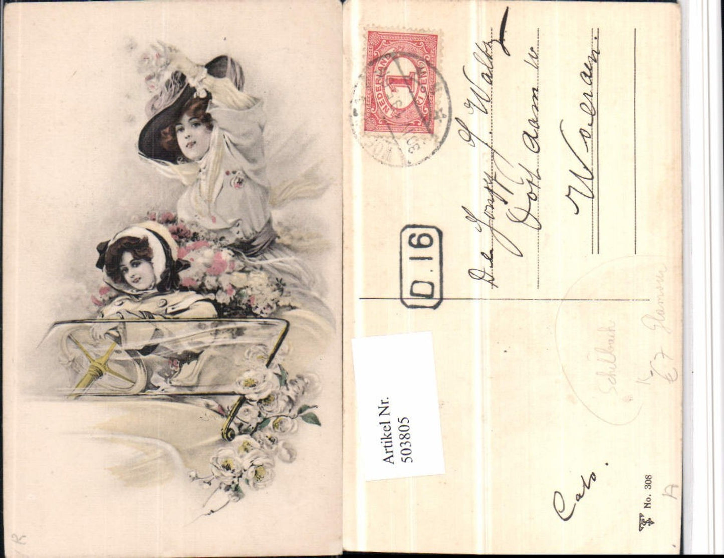 503805,Künstler AK Schilbach Emanzipation Frauen Auto Glamour Hüte