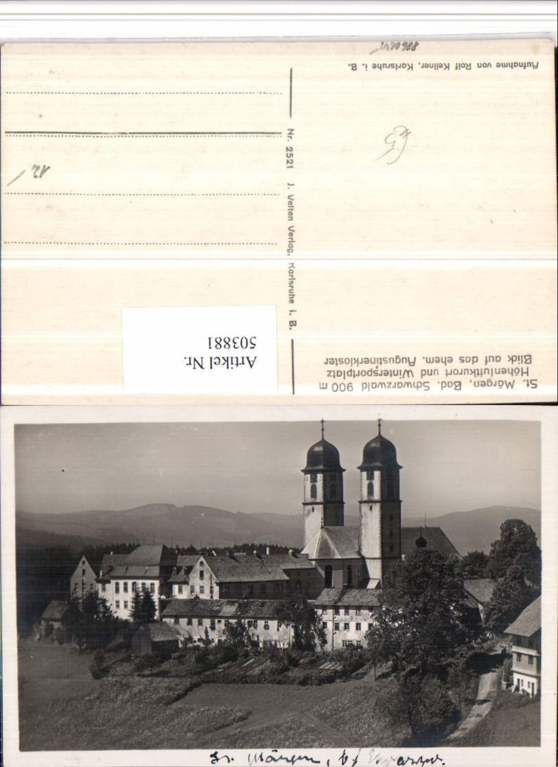503881,St. Märgen im Schwarzwald Teilansicht Kirche