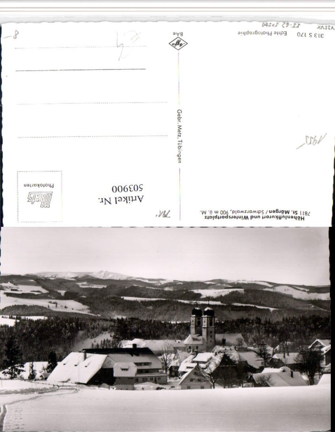 503900,St. Märgen im Schwarzwald Teilansicht Winterbild