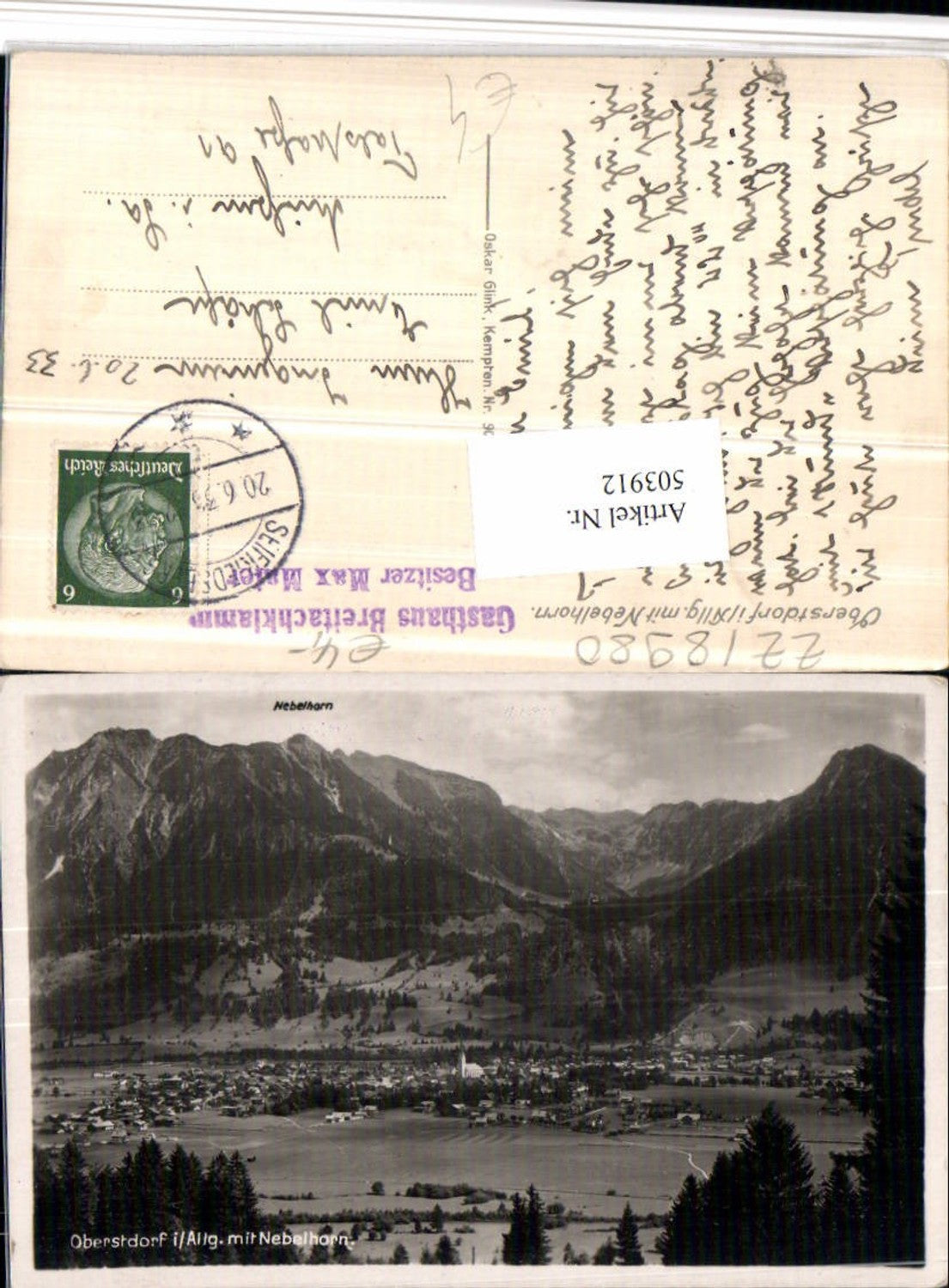 503912,Oberstdorf im Allgäu Totale m. Nebelhorn Bergkulisse