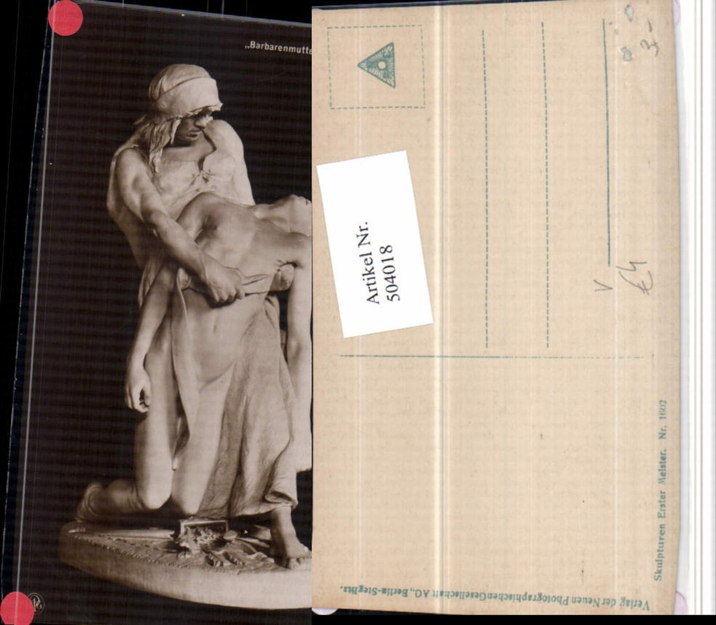 504018,St. Sinding Barbarenmutter Statue Akt pub NPG 1602