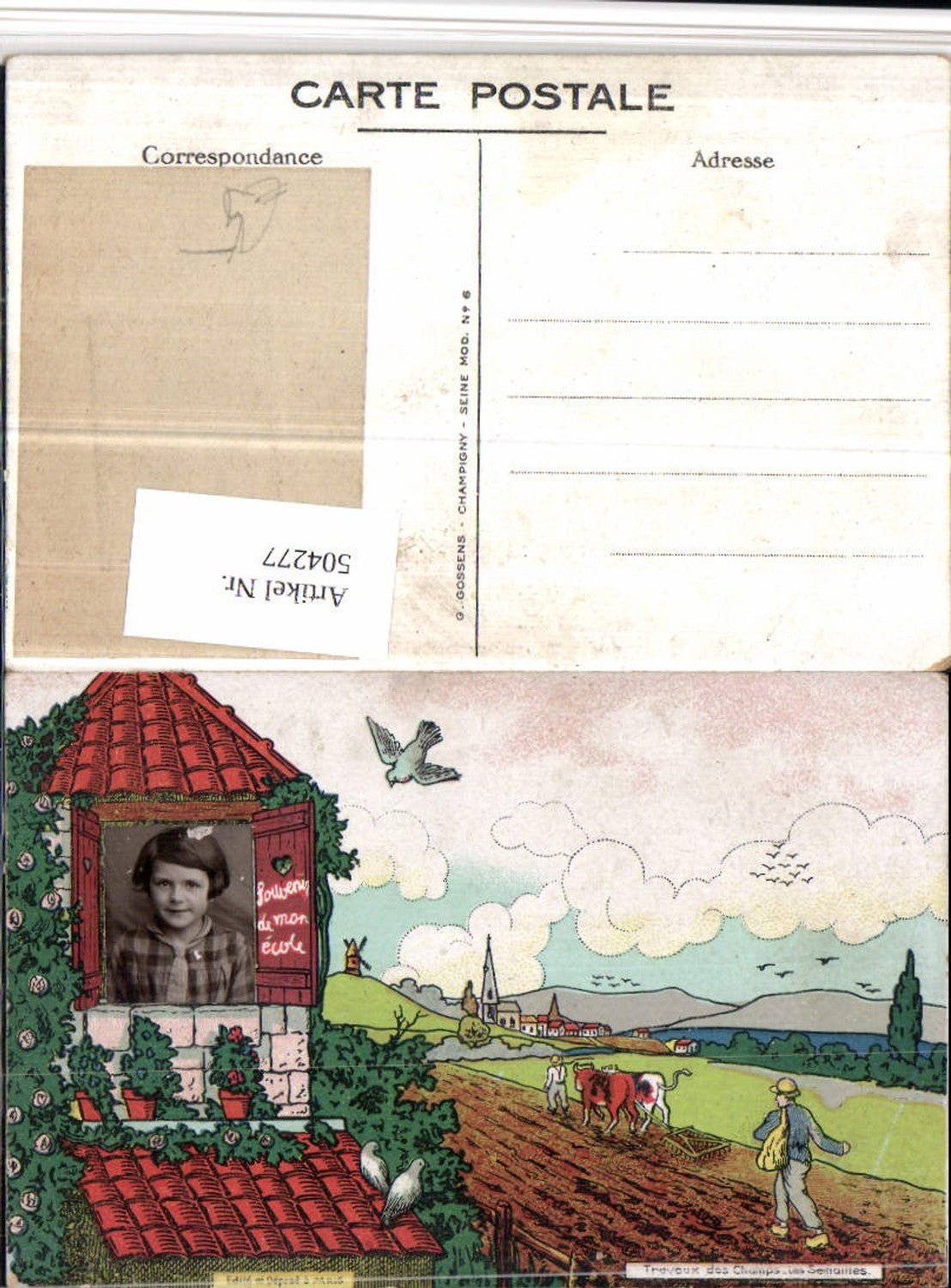 504277,Fotomontage Kind Portrait Haus Fenster Landschaft