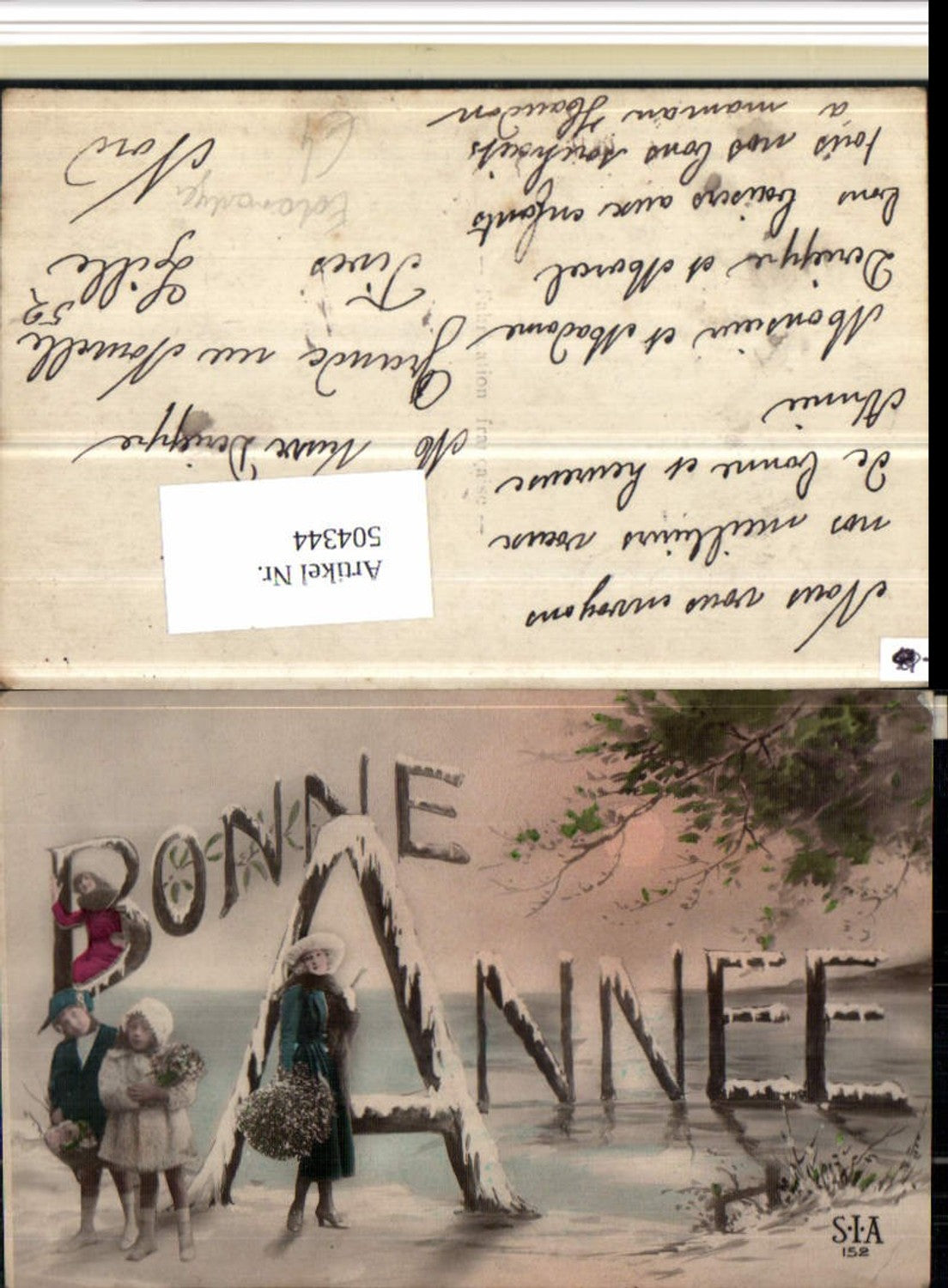 504344,Surrealismus Fotomontage Bonne Annee Frau Kinder