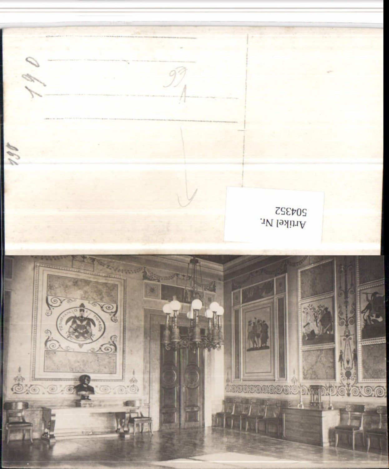 504352,Foto G. Pettendorfer München Schloss Ansbach Innenansicht Büste
