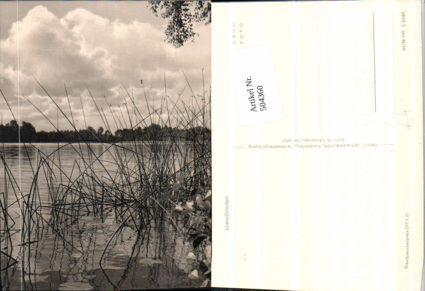 504360,Fotokunst H. Schmorrde Abendfrieden See pub Hans Schmiedicke