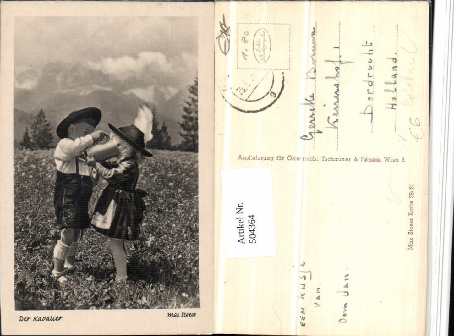 504364,Fotokunst Max Stoess 39/181 Kavalier Kinder Tracht Krug