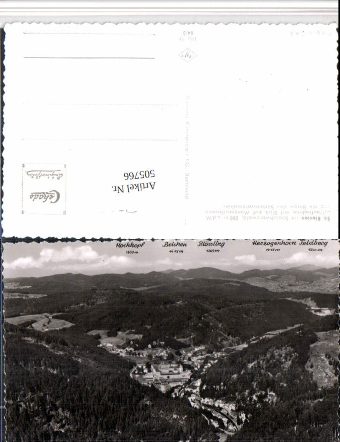 505766,St. Blasien im Schwarzwald Totale m. Menzenschwand Fliegeraufnahme