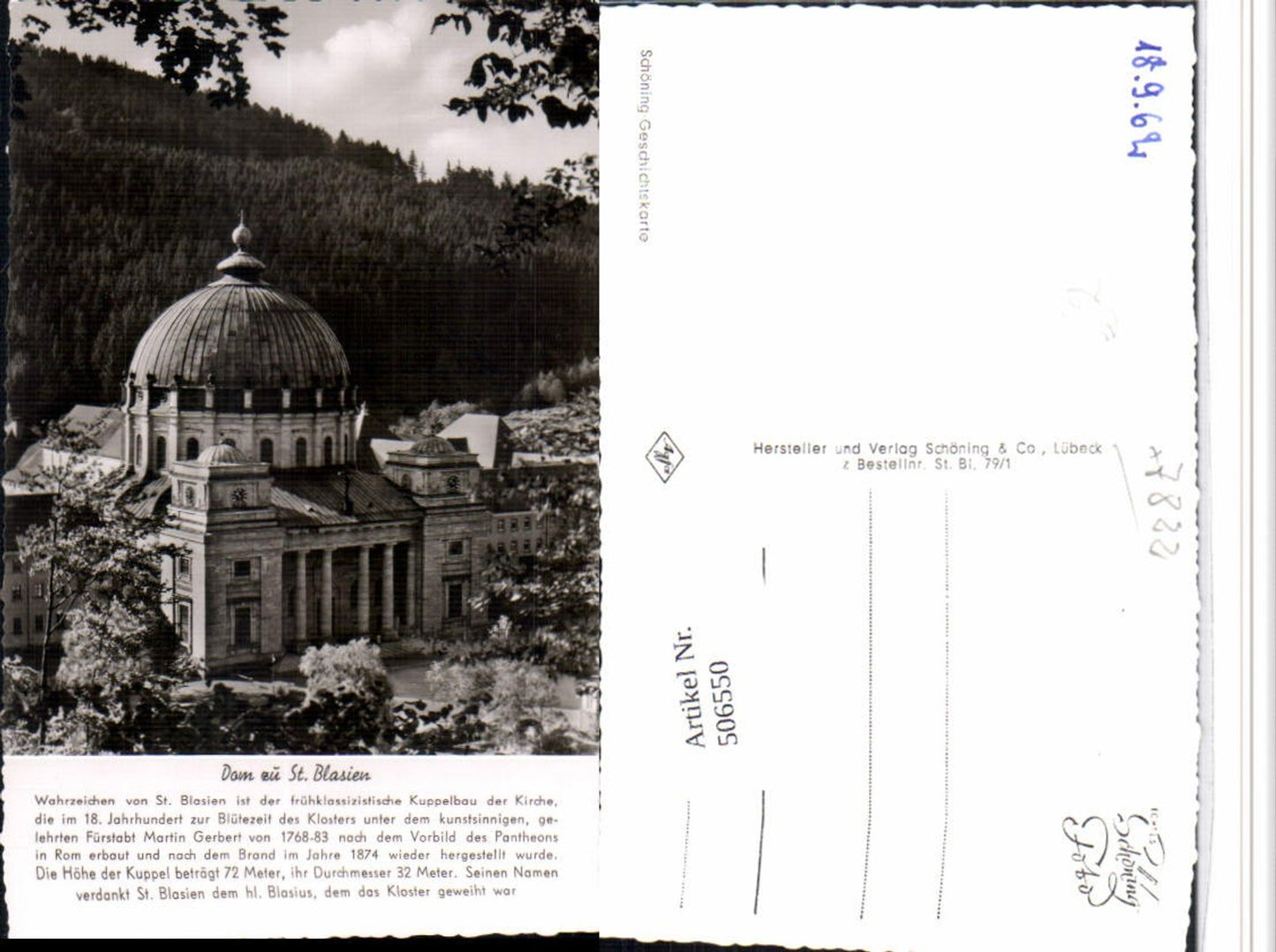506550,St. Blasien im Schwarzwald Dom Kirche Text