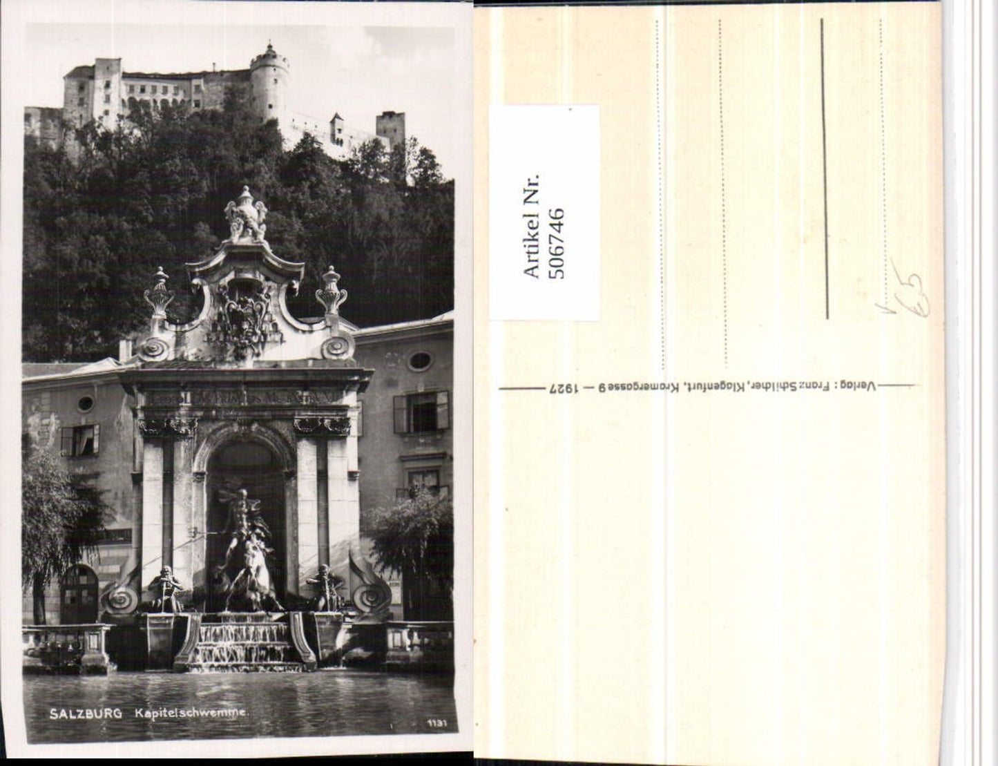506746,Salzburg Kapitelschwemme m. Festung pub Franz Schilcher 1131