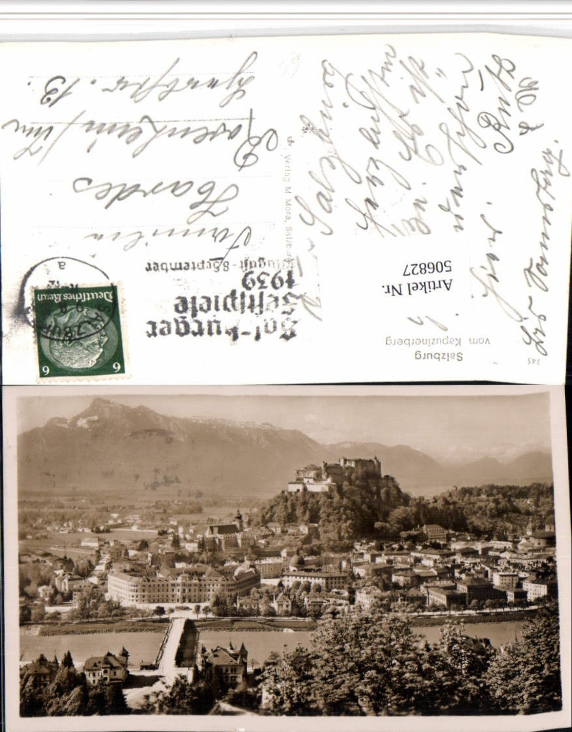 506827,Salzburg Totale m. Festung vom Kapuzinerberg Bergkulisse