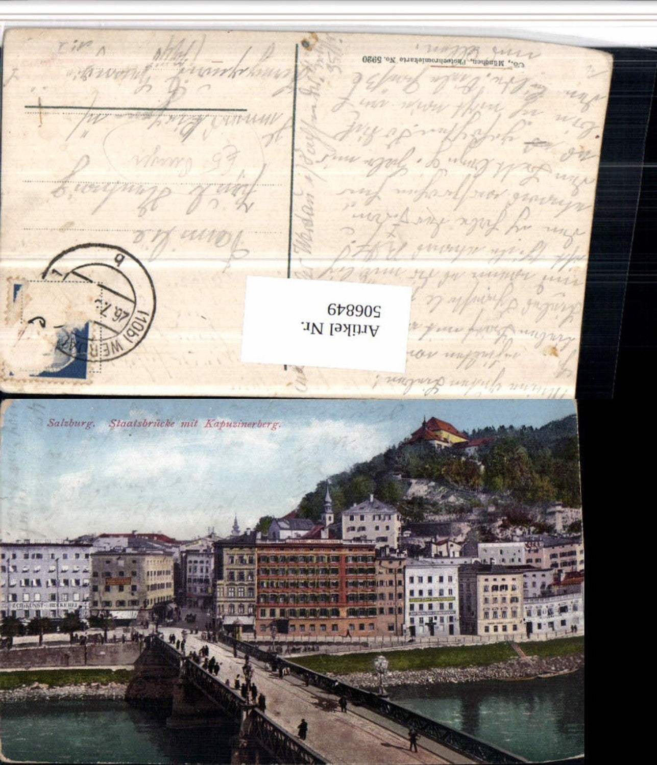 506849,Salzburg Teilansicht Staatsbrücke m. Kapuzinerberg pub Purger & Co 5920