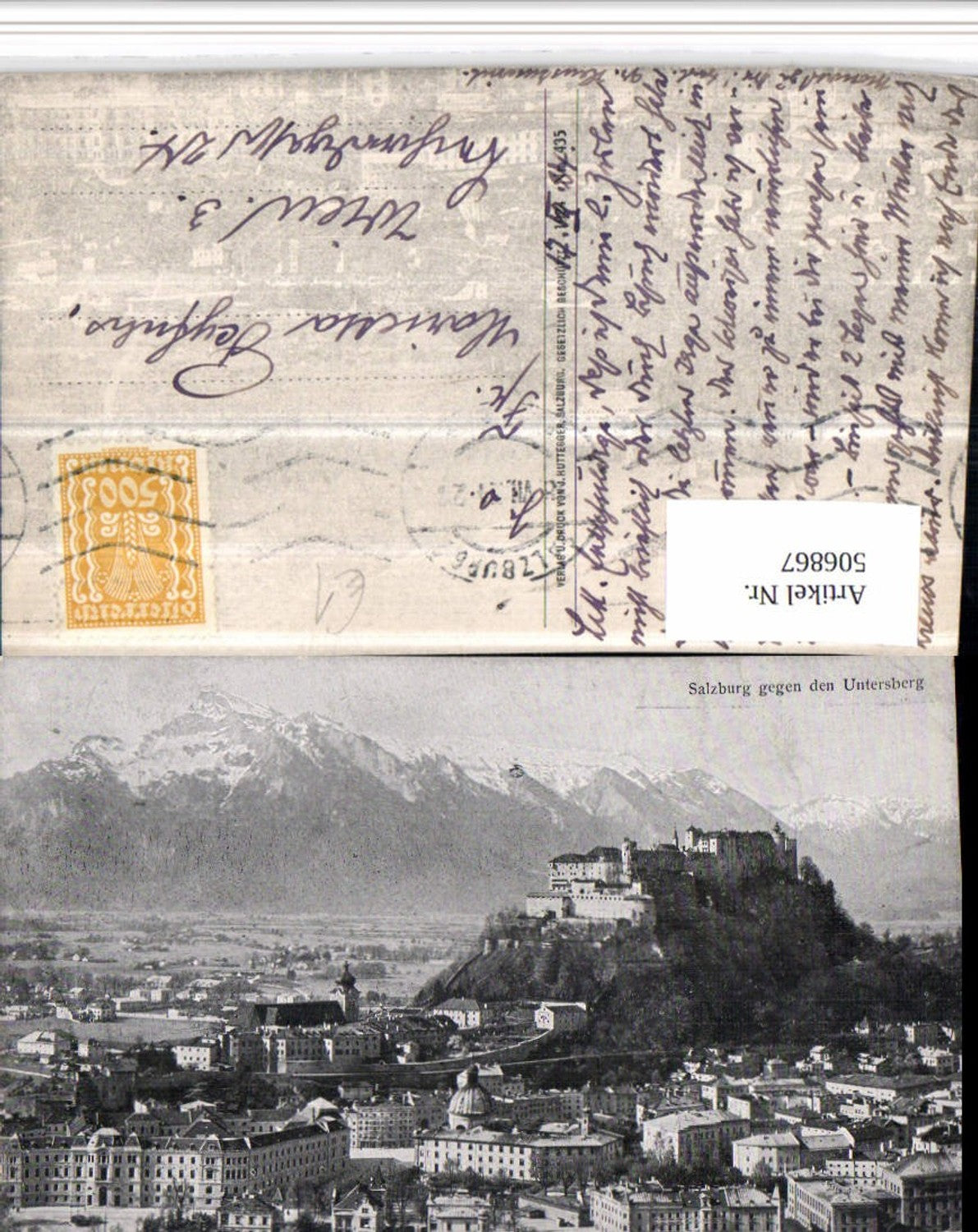 506867,Salzburg Teilansicht m. Festung geg. Untersberg Bergkulisse