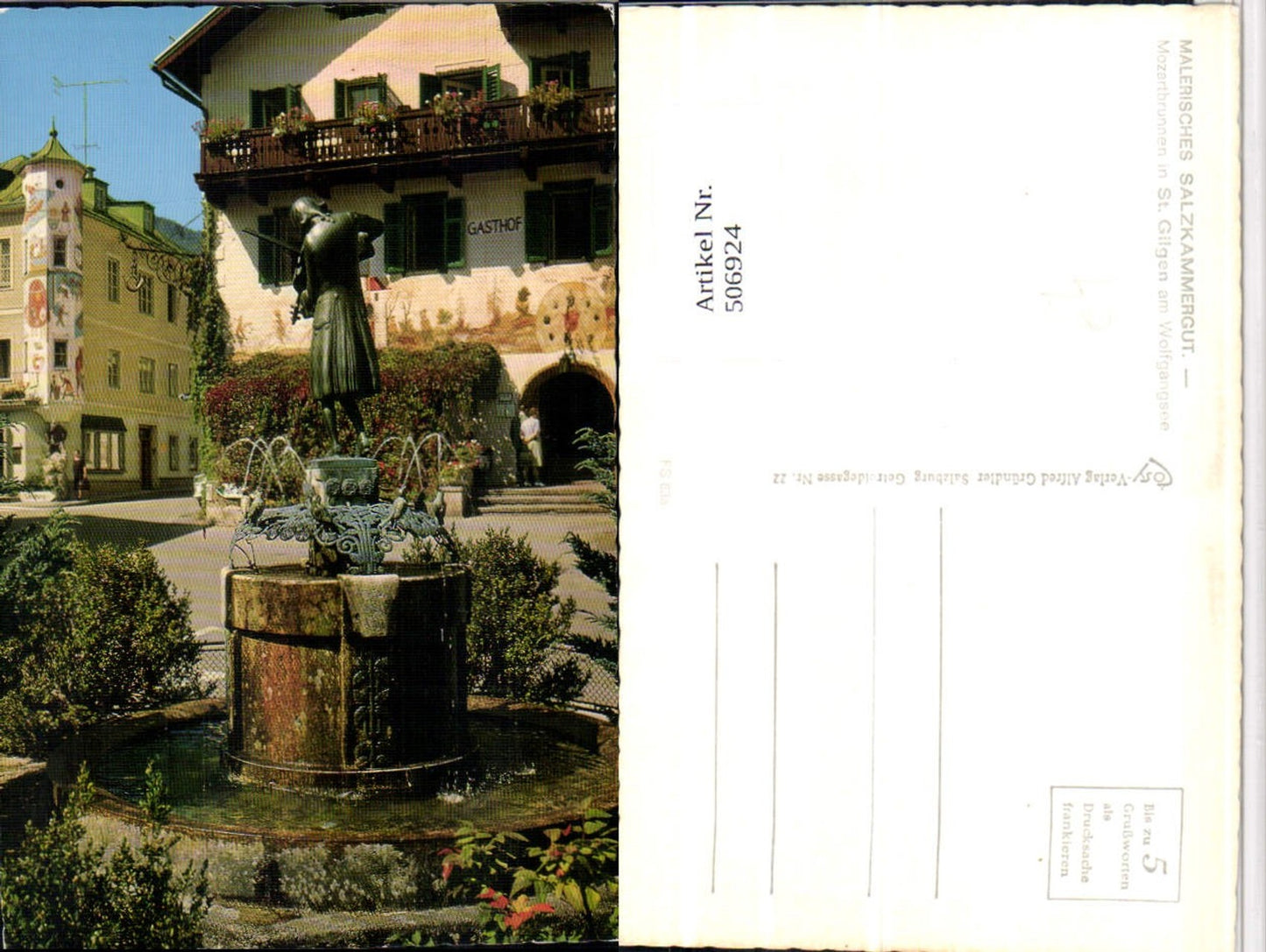 506924, St. Gilgen am Wolfgangsee Mozartbrunnen Gasthof