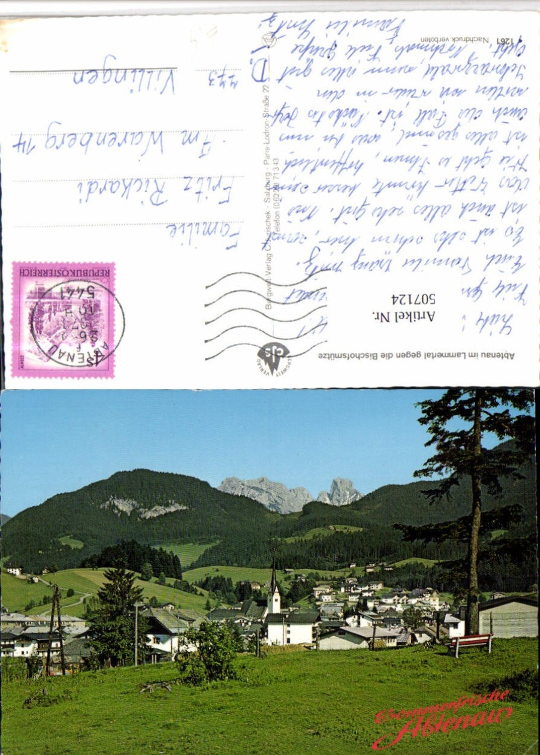 507124,Abtenau im Lammertal Totale geg. Bischofsmütze Bergkulisse