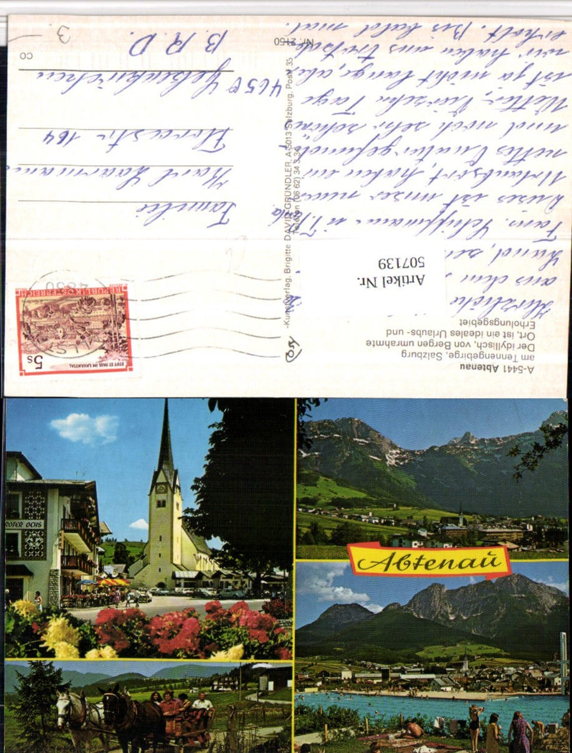 507139,Abtenau Totale Freibad Kirche Kutsche Bergkulisse pub Cosy