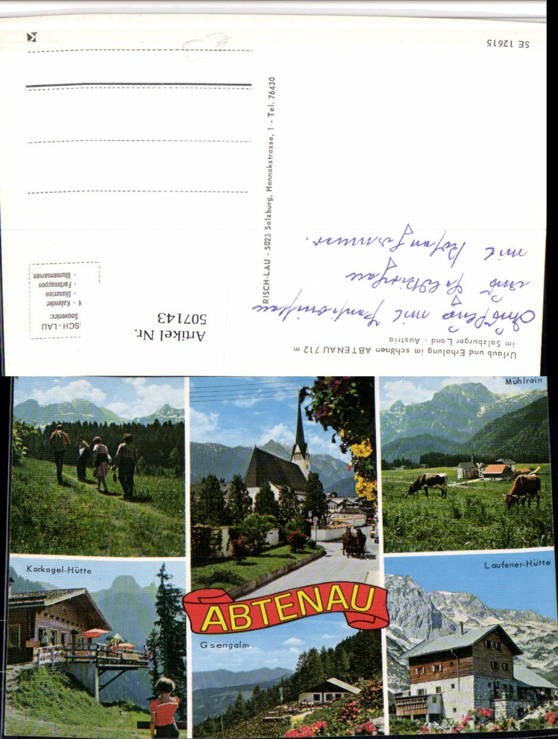 507143,Abtenau Kirche Mühlrain Berghütten Mehrbildkarte