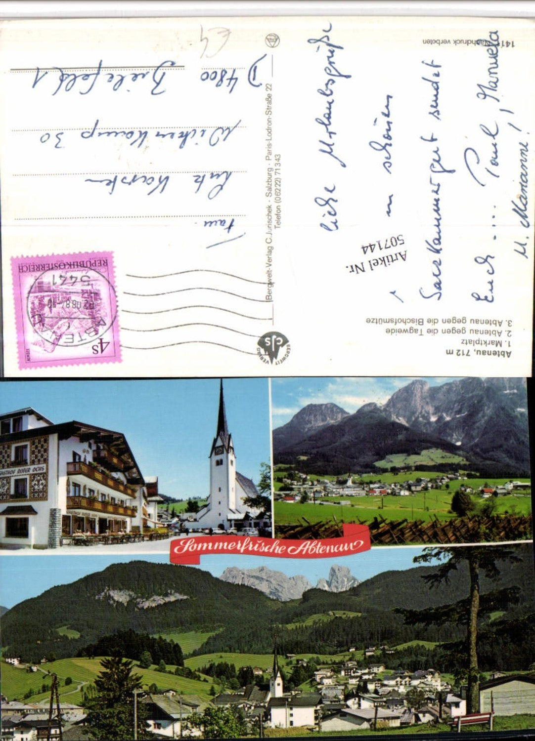507144,Abtenau Totale Marktplatz Kirche Mehrbildkarte