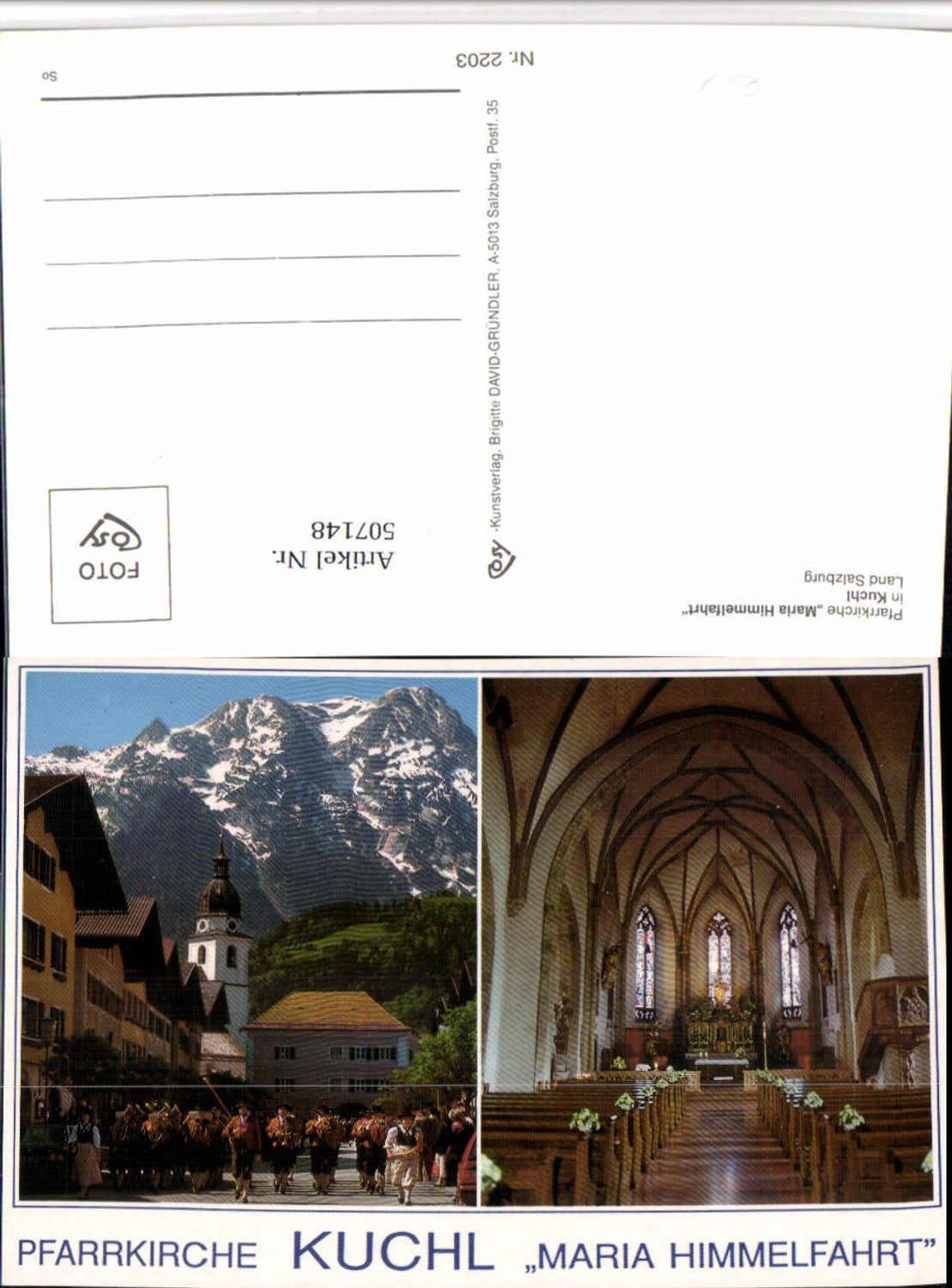 507148,Kuchl Pfarrkirche Maria Himmelfahrt Musikkapelle Mehrbildkarte pub Cosy