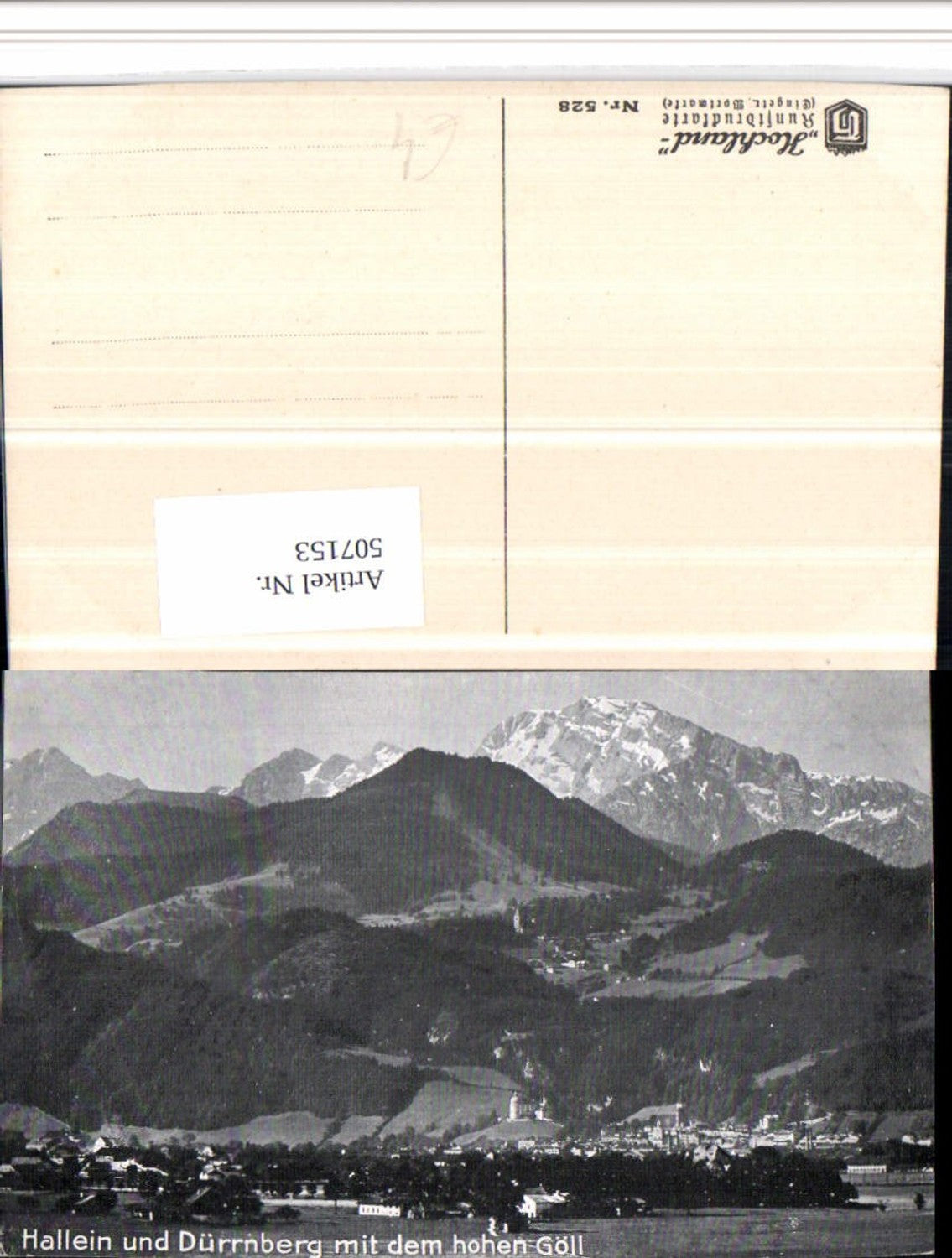 507153,Hallein u. Dürrnberg Totale m. Hohen Göll Bergkulisse