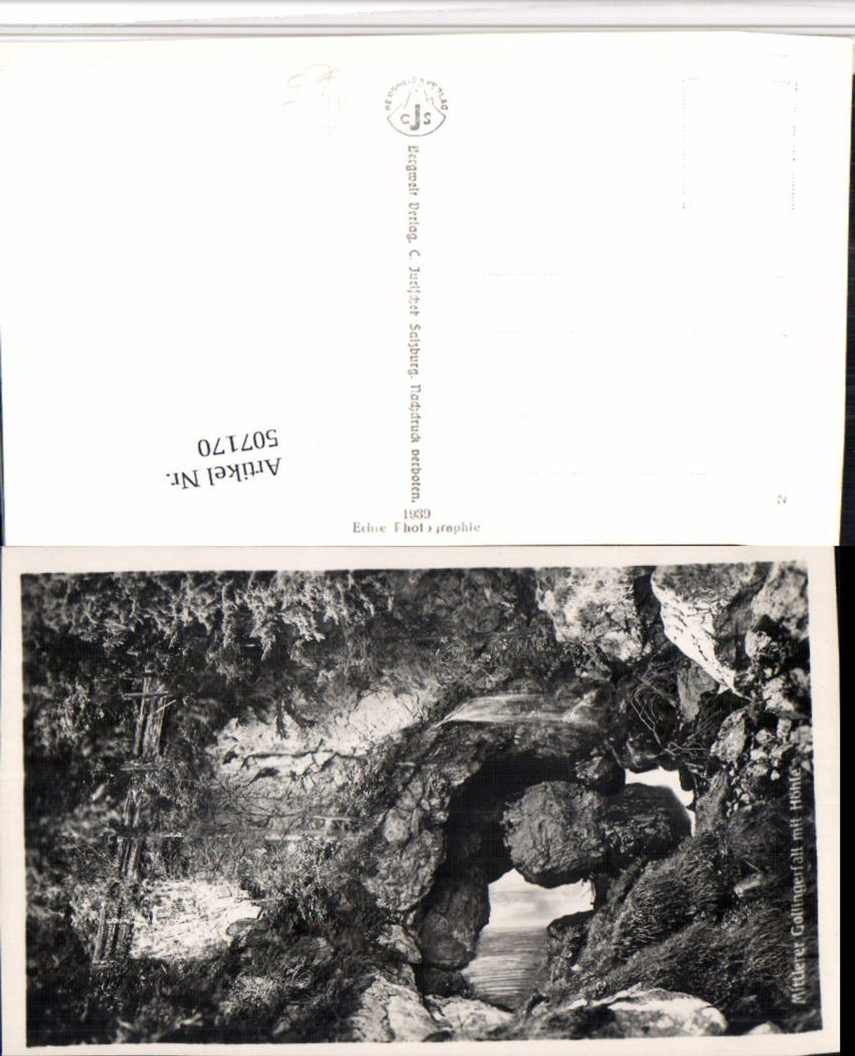 507170,Mittlerer Gollingerfall Wasserfall b. Golling m. Höhle