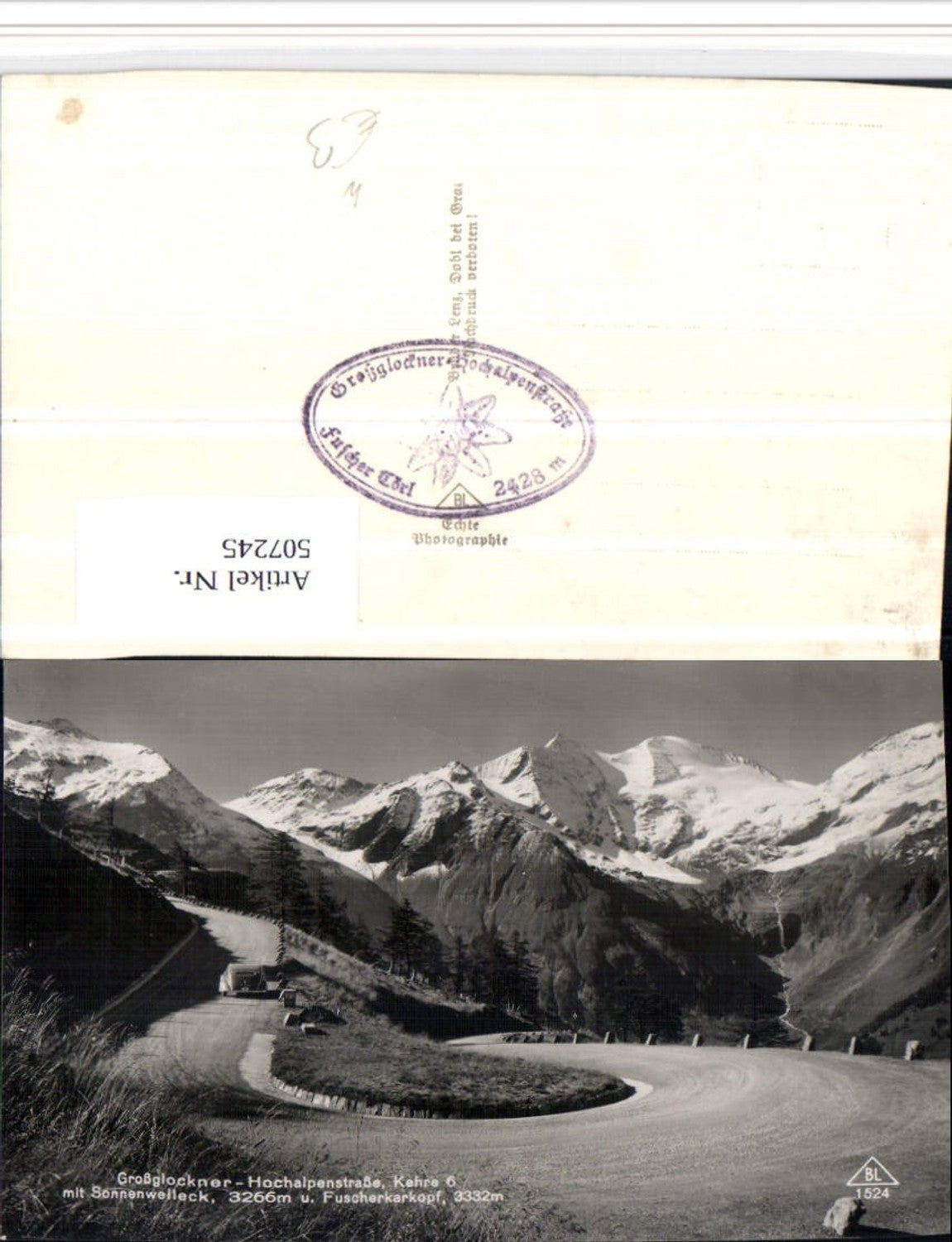507245,Großglockner Hochalpenstraße Kehre 6 b. Fusch Bergkulisse
